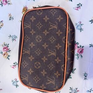 Louis Vuitton Monogram Clutch with Orange Trim